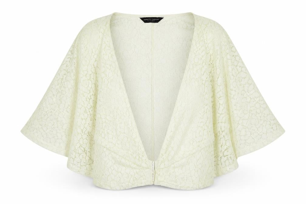 Front view of Dorothy Perkins women’s yellow cardigan jumper, size M