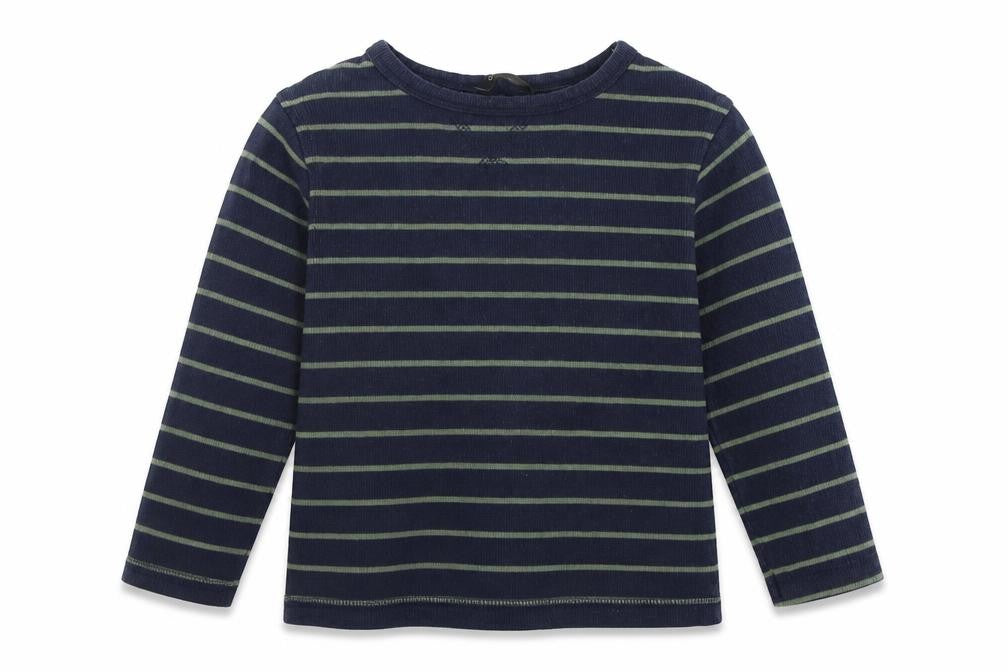 Front view of George girls’ blue striped jumper, size 4-5, years