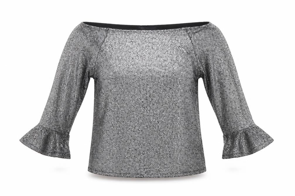 Front view of Marks & Spencer women’s grey basic blouse, size UK 12