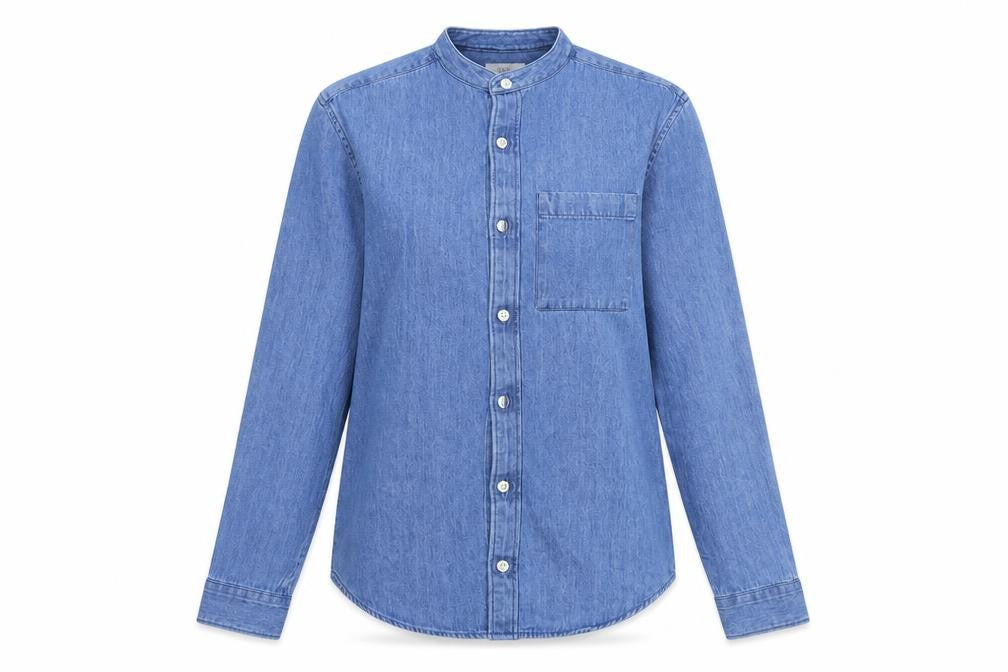 Front view of Next women’s blue basic button-up, size S