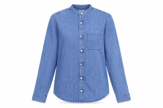 Front view of Next women’s blue basic button-up, size S