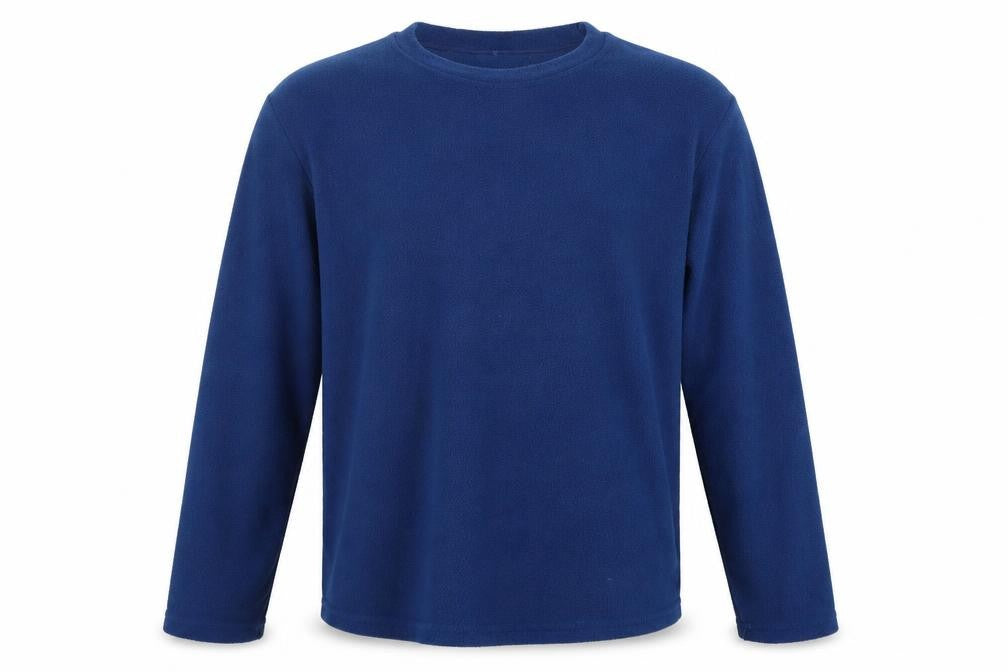 Front view of Harvey James men’s blue jumper, size L
