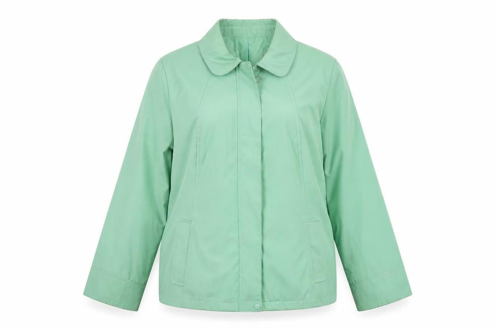 Front view of Bonmarché women’s green jacket coat, size M