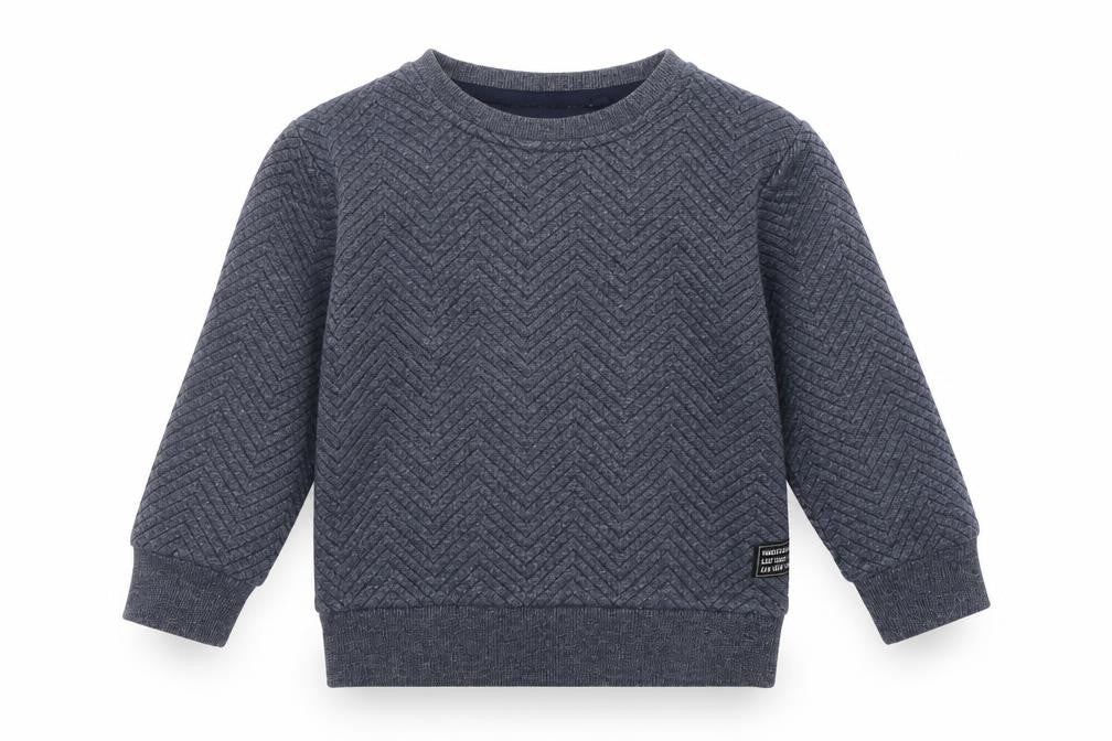 Front view of Primark girls’ grey henley jumper, size 4-5, years