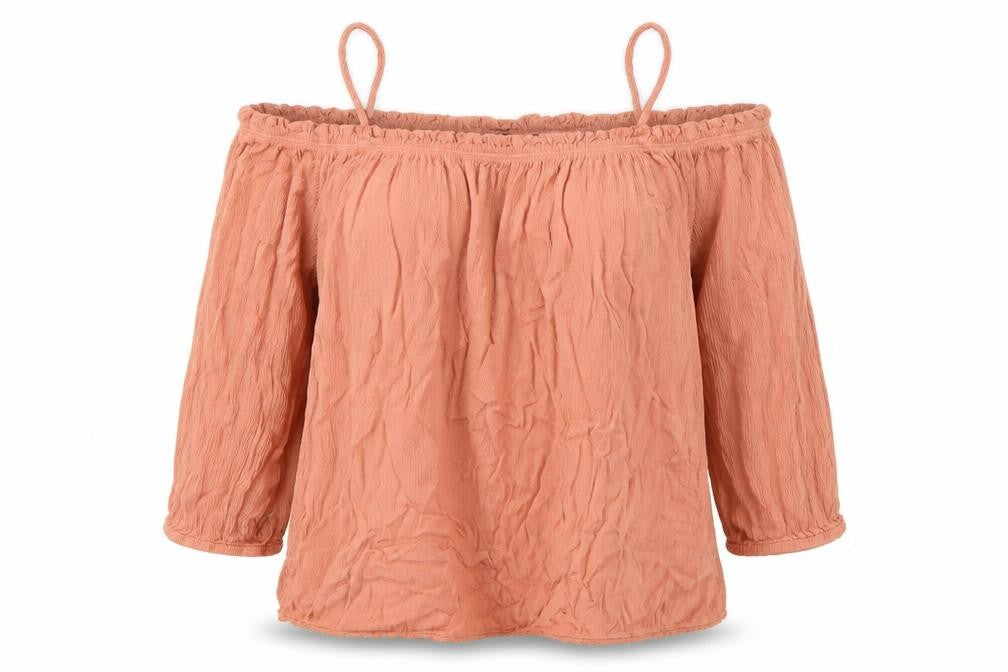 Front view of New Look women’s orange basic blouse, size UK 10