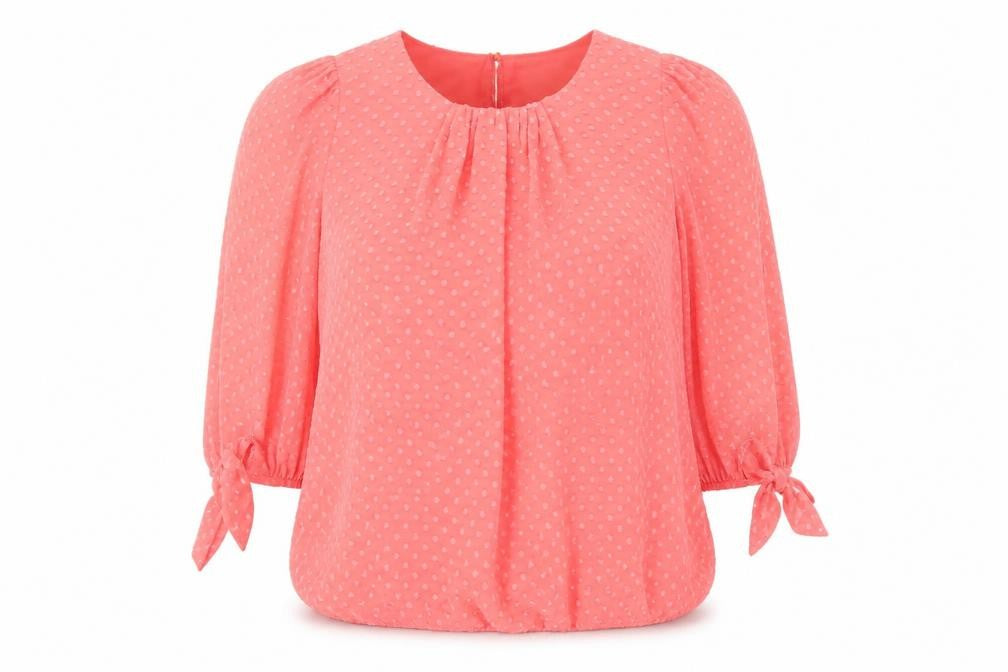 Front view of Select women’s pink basic blouse, size UK 12