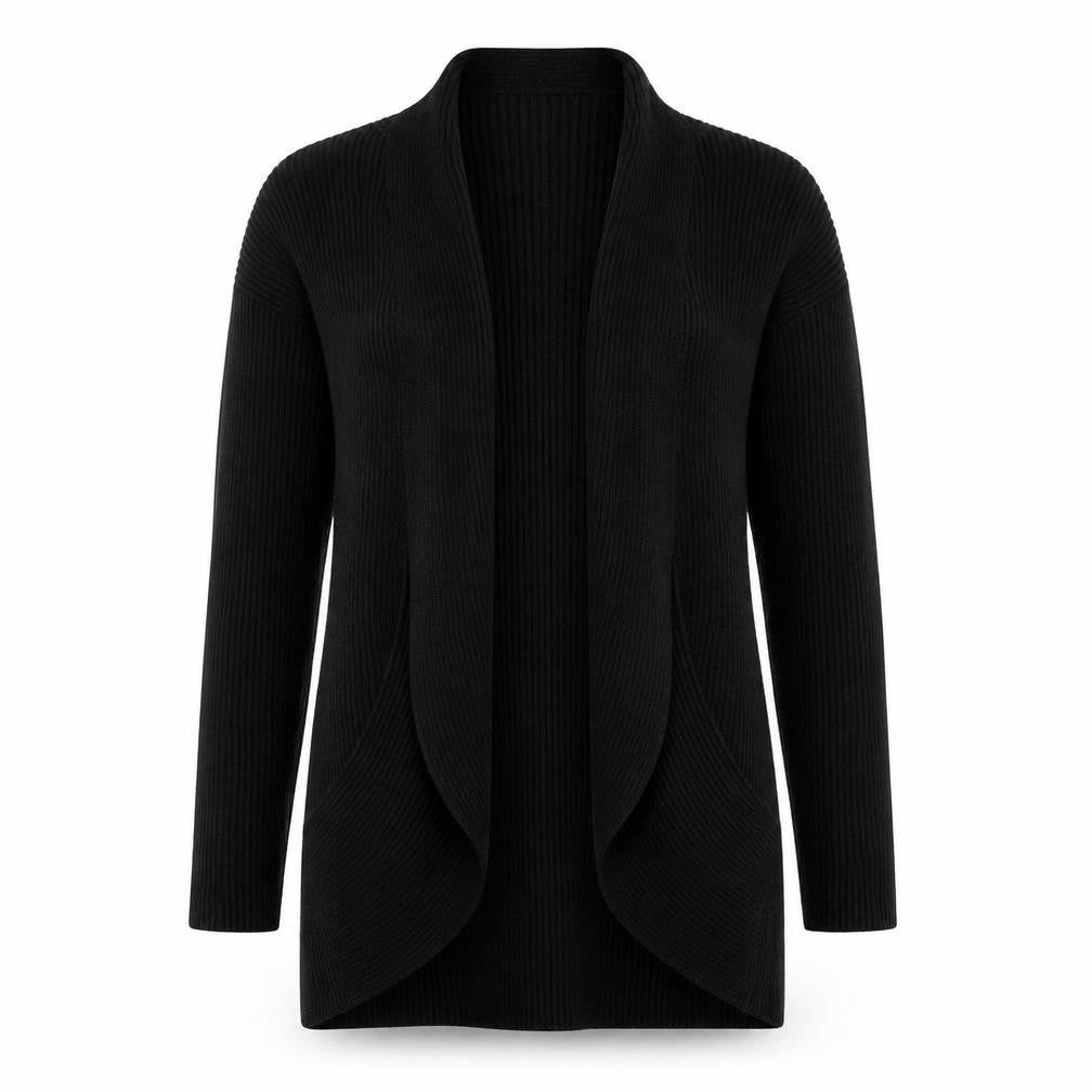 Front view of Marks & Spencer women’s black cardigan jumper, size S