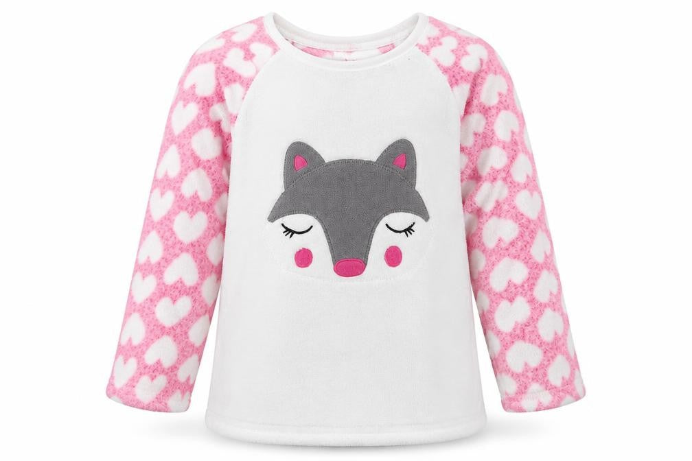 Front view of YD girls’ white solid top pyjama top, size 6-7, years