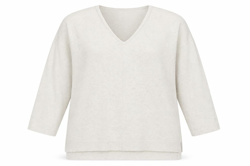 Front view of Marks & Spencer women’s beige jumper, size UK 16