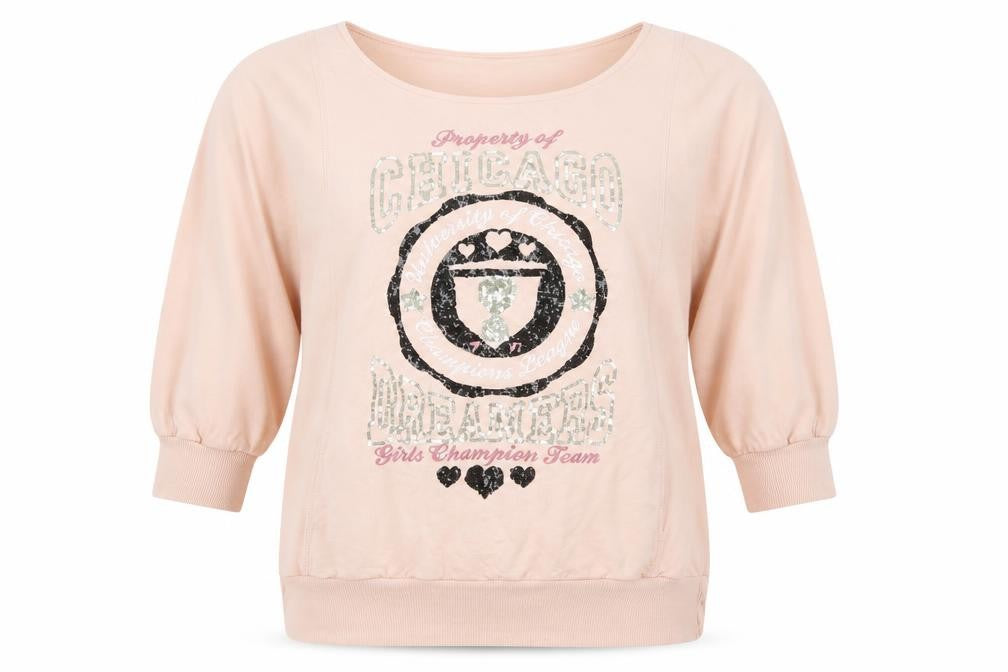 Front view of Select women’s pink pullover sweatshirt, size UK 16