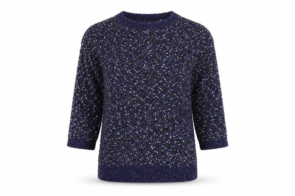 Front view of Bonmarché women’s blue jumper, size XS