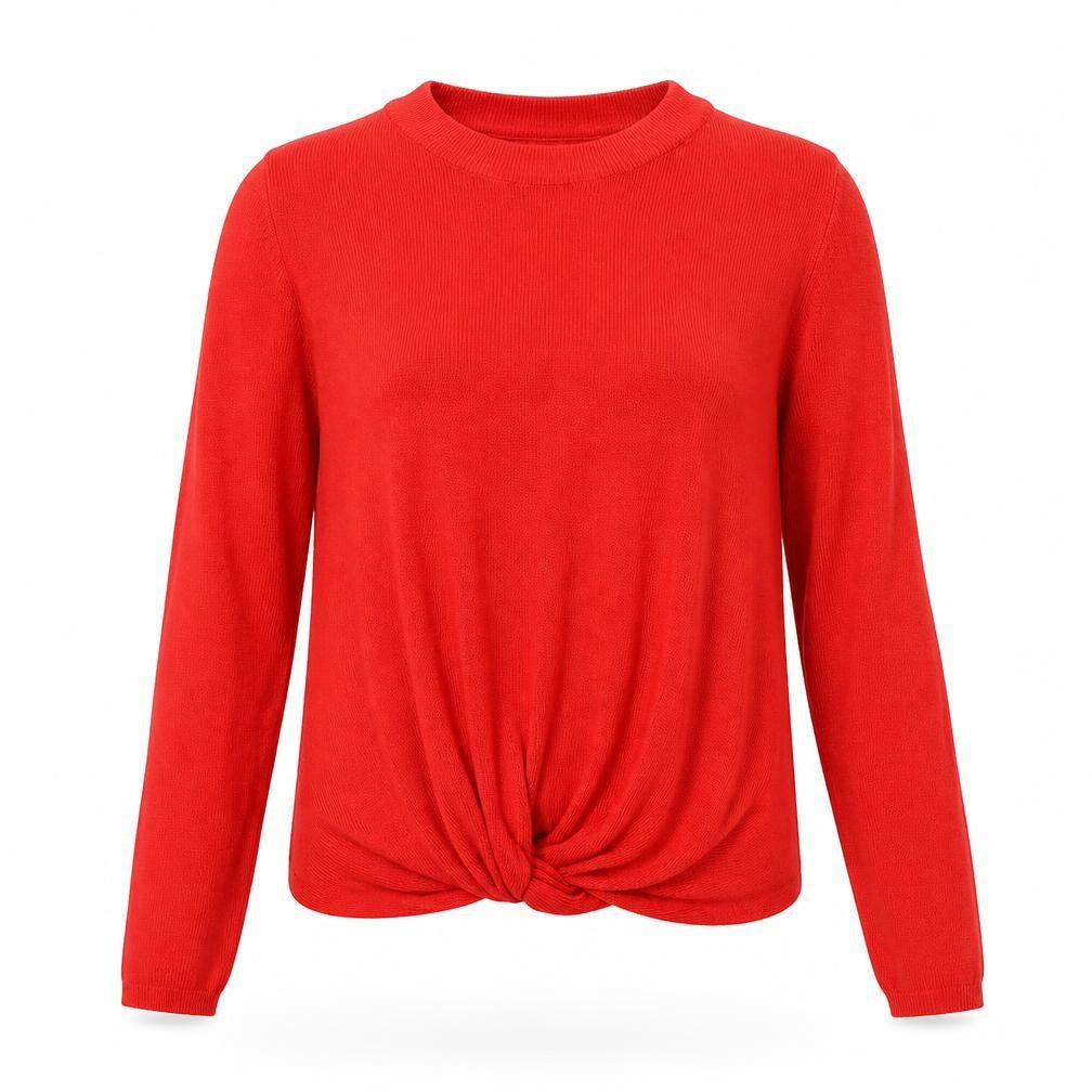 Front view of Topshop women’s red basic t-shirt, size S