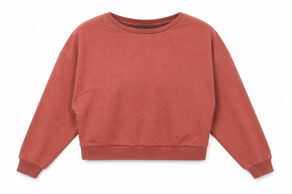 Front view of Primark women’s red jumper, size UK 12