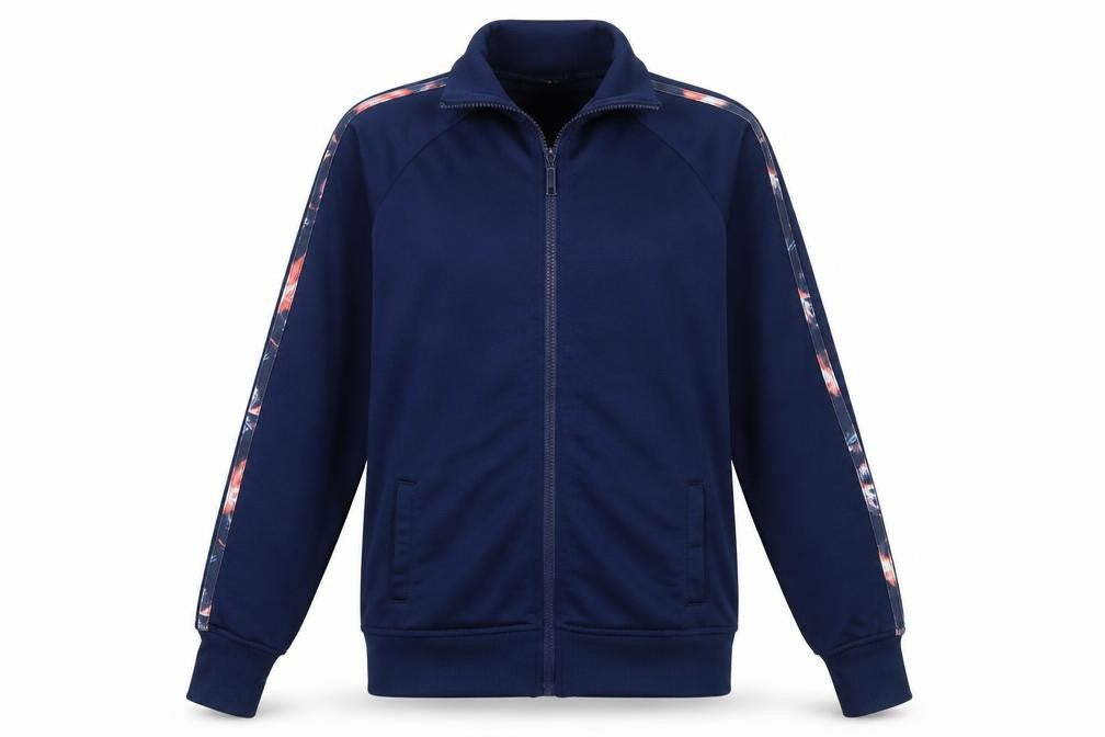 Front view of Atmosphere women’s blue full zip jumper, size UK 14