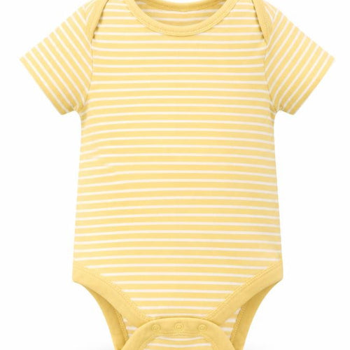 Marks and Spencer Girls Yellow Striped  Babygrow One-Piece Size 6-9 Months