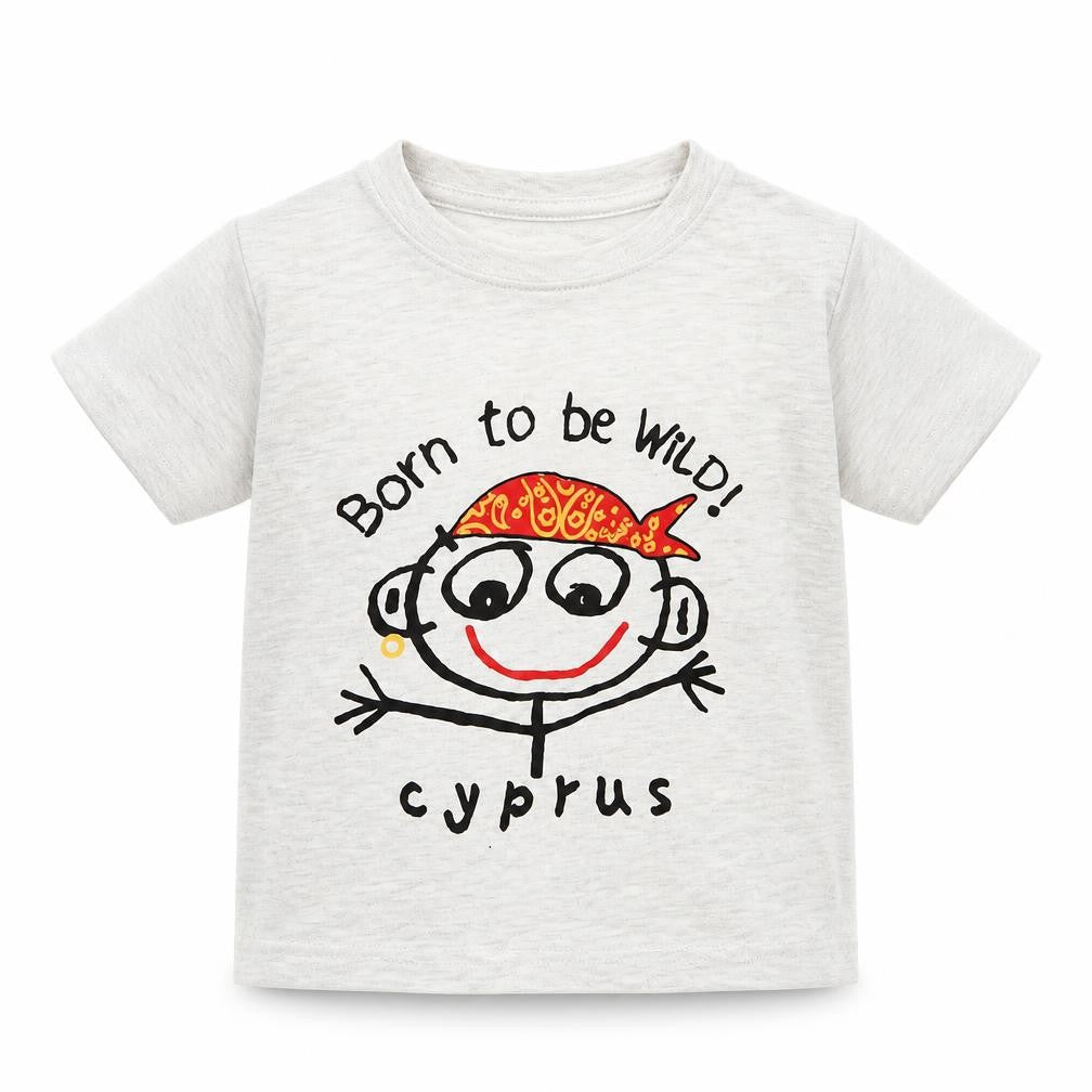 Front view of Preworn boys’ grey basic t-shirt, size 3-4, years