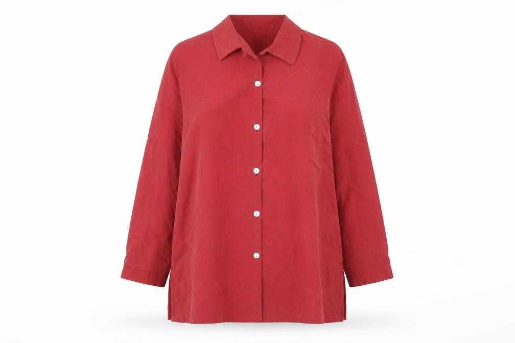Front view of Yessica women’s red jacket, size UK 18