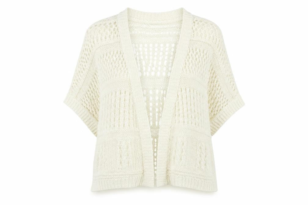 Front view of Tu women’s ivory jacket, size UK 14