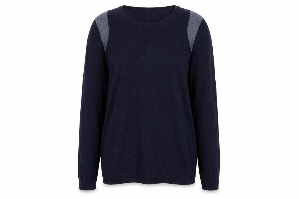 Front view of Marie Sixtine women’s blue jumper, size XL