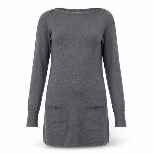 Front view of Oasis women’s grey jumper dress, size S