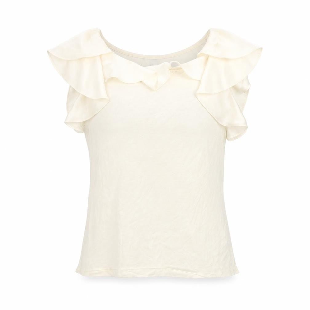 Front view of H&M women’s ivory cropped tank, size XS