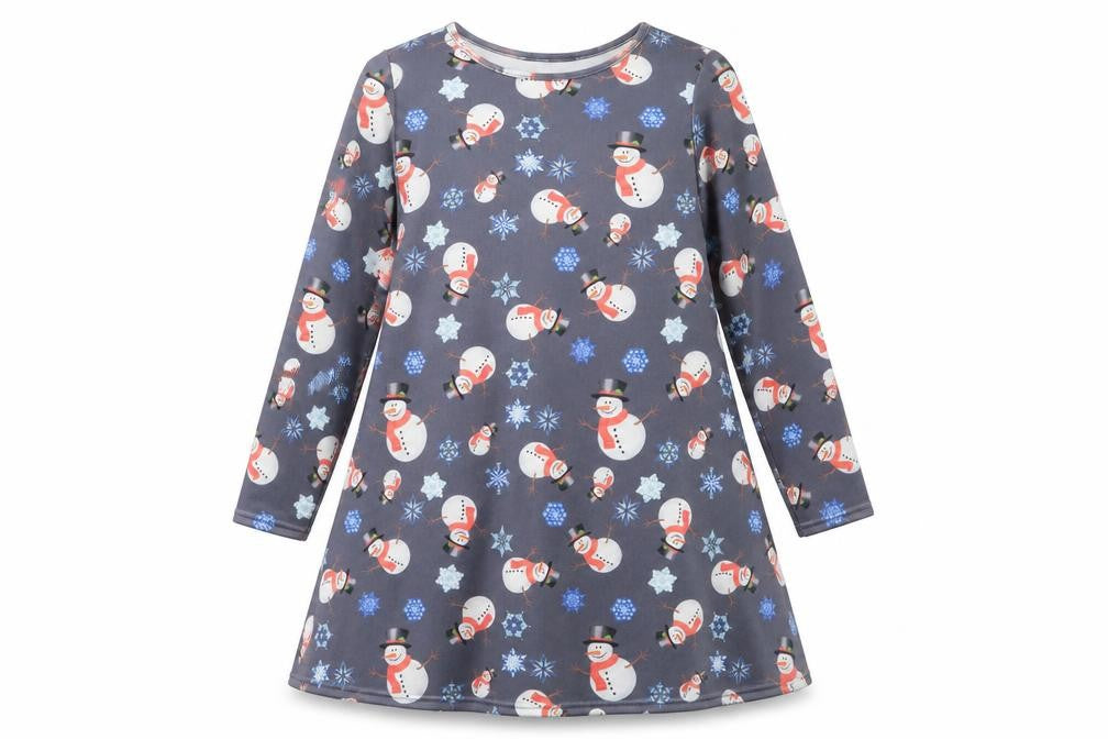 MissLook Womens Multicoloured    Dress Size XL  - Snowman Snowflake Print