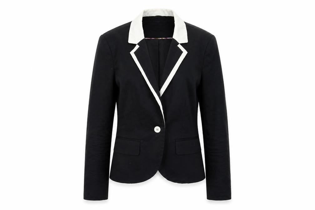 Front view of BAF women’s black jacket blazer, size UK 38