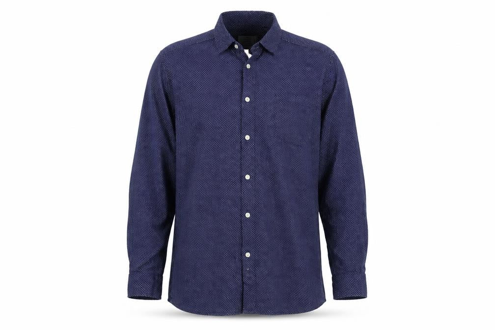 Front view of George men’s blue button-up, size L