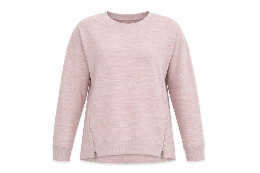 Front view of Peacocks women’s pink pullover sweatshirt, size UK 10