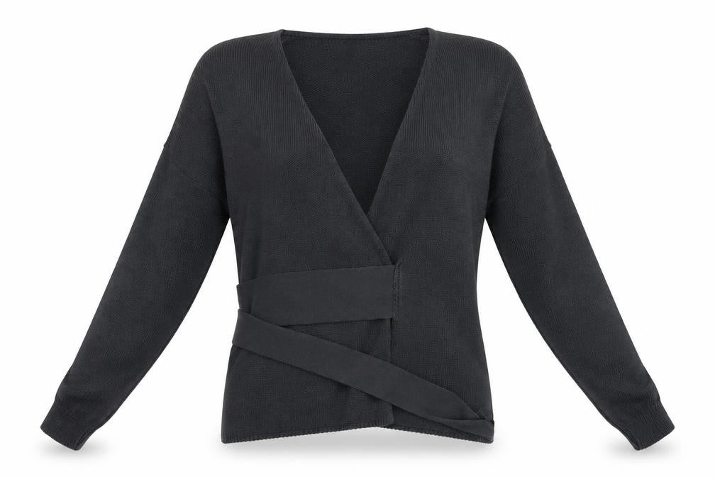 Front view of In the Style women’s grey jumper, size UK 10