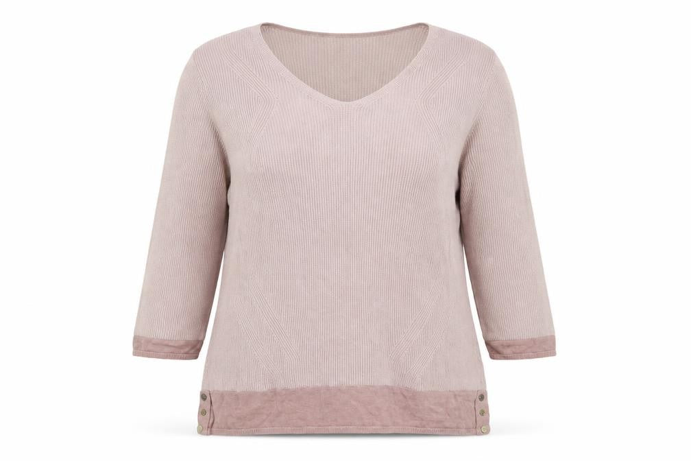 Front view of Marks & Spencer women’s pink jumper, size UK 16