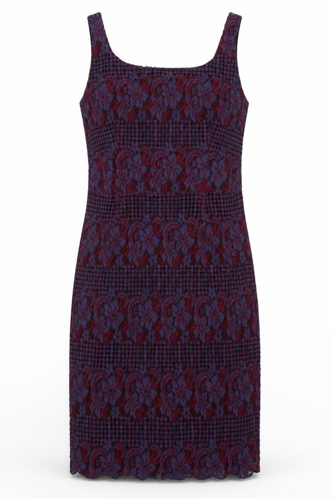 Front view of Wills Lifestyle women’s blue floral shift, size M