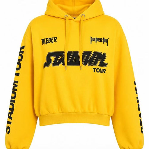 Divided Womens Yellow   Pullover Hoodie Size XS  - bieber tour