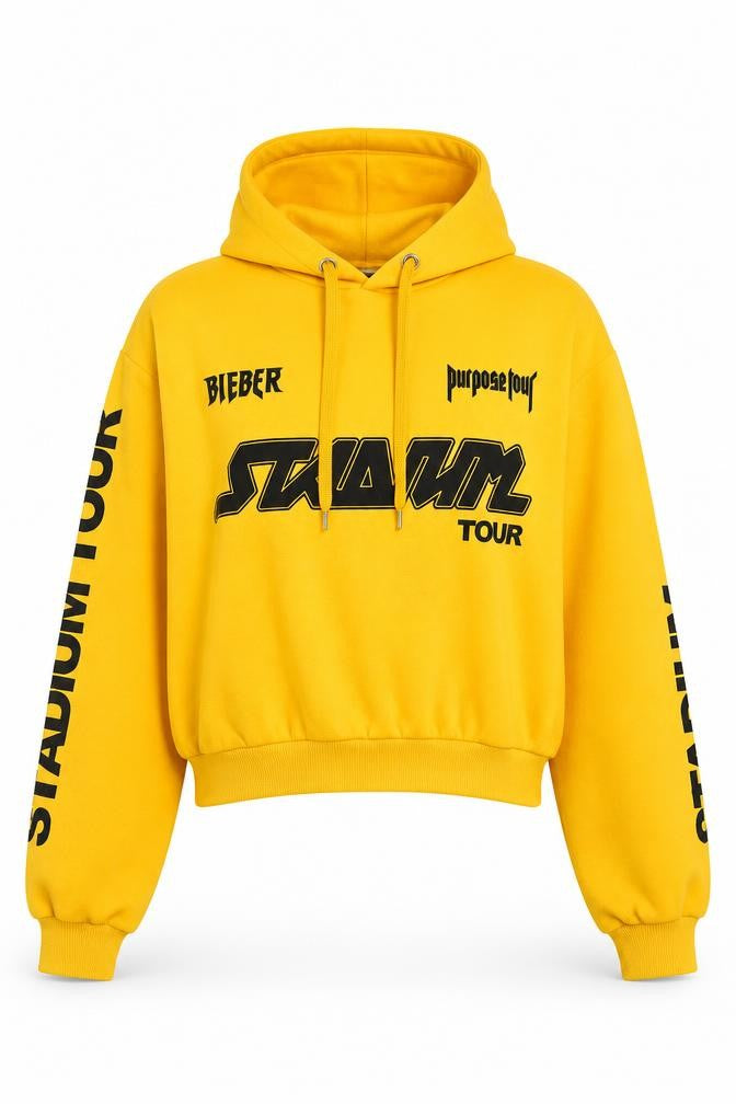 Divided Womens Yellow   Pullover Hoodie Size XS  - bieber tour