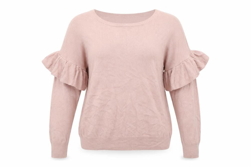 Front view of F&F women’s pink jumper, size UK 12