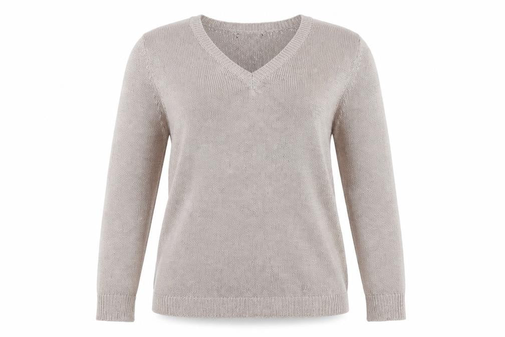 Front view of Preworn women’s pink jumper, size UK 14