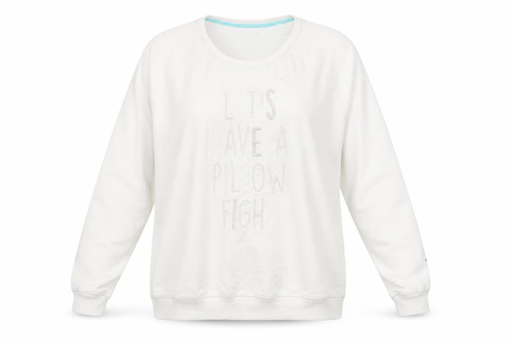 Front view of Tu women’s white solid babydoll pyjama top, size UK 18, - lets have a pillow fight