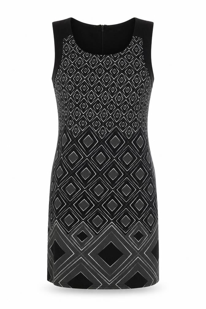 Mandi Womens Black Argyle/Diamond  Tank Dress  Size 12