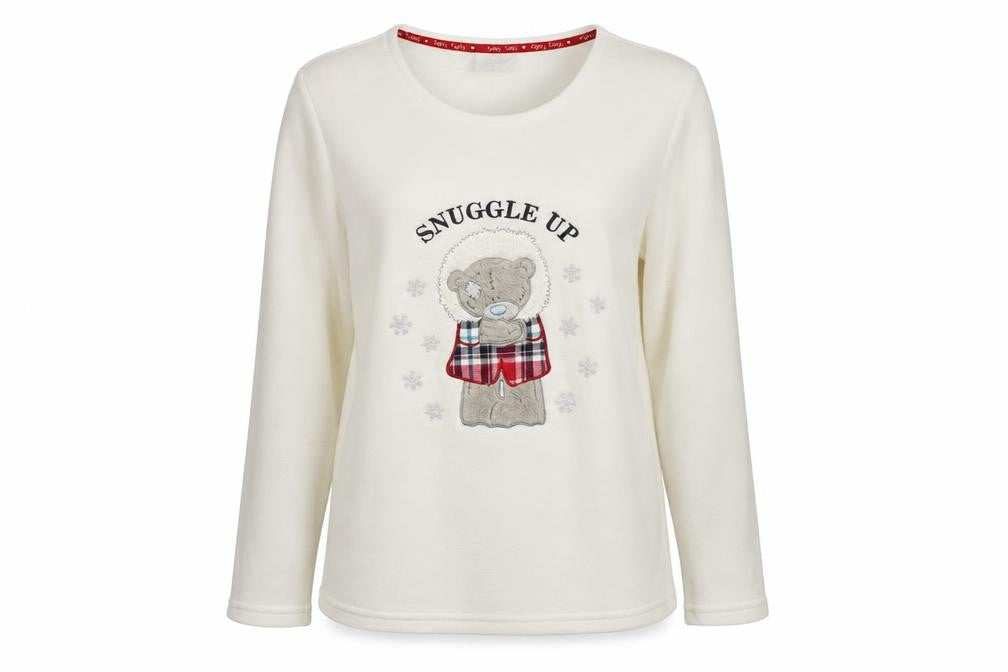 Front view of Me To You women’s white pyjama top, size UK 8
