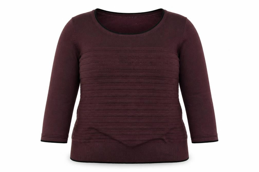 Front view of Principles women’s purple jumper, size UK 14