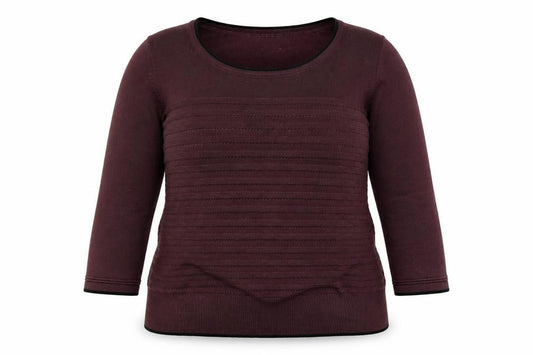 Front view of Principles women’s purple jumper, size UK 14