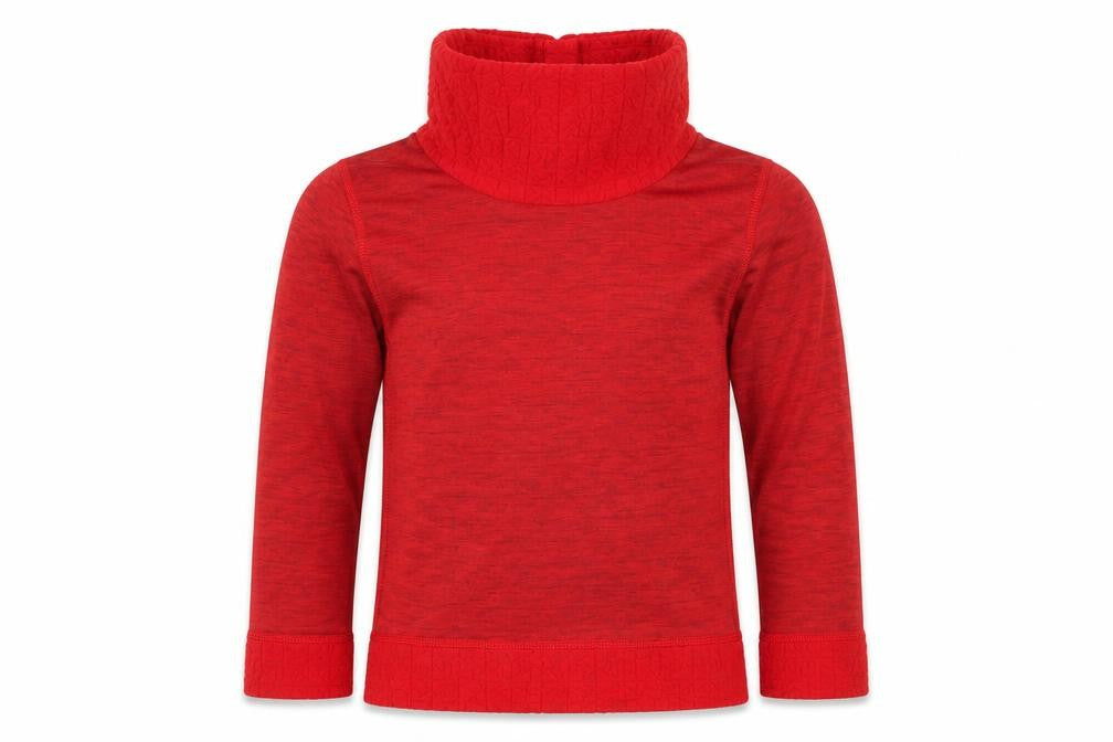 Front view of Decathlon boys’ red basic t-shirt, size 6, years