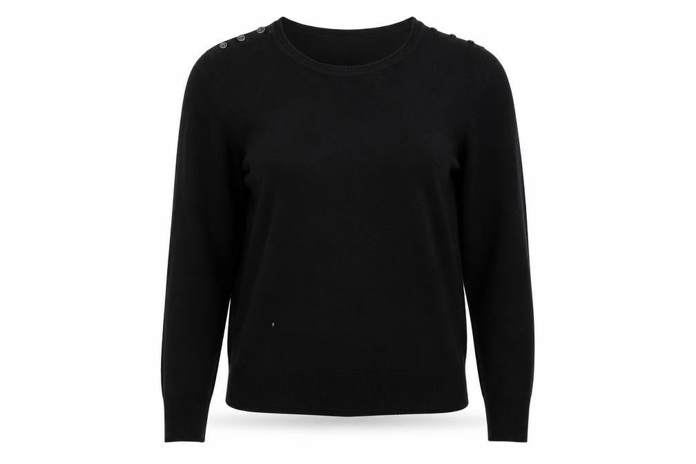 Front view of Atmosphere women’s black jumper, size UK 12