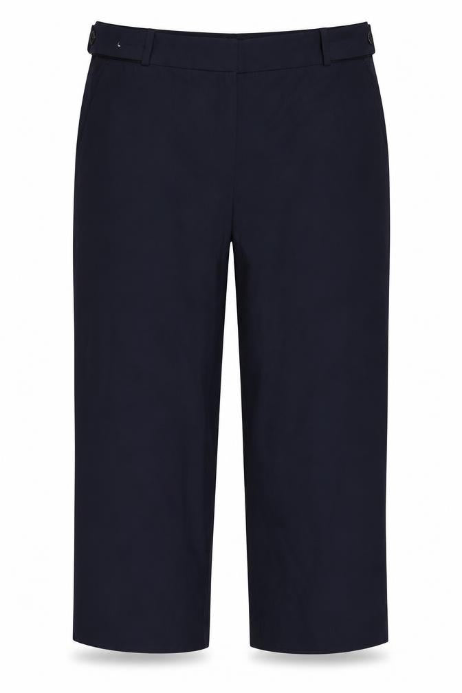 Front view of Next women’s blue trousers, size UK 14, 26-inch leg