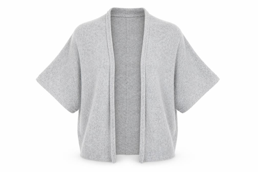 Front view of Preworn women’s grey wrap jumper one size