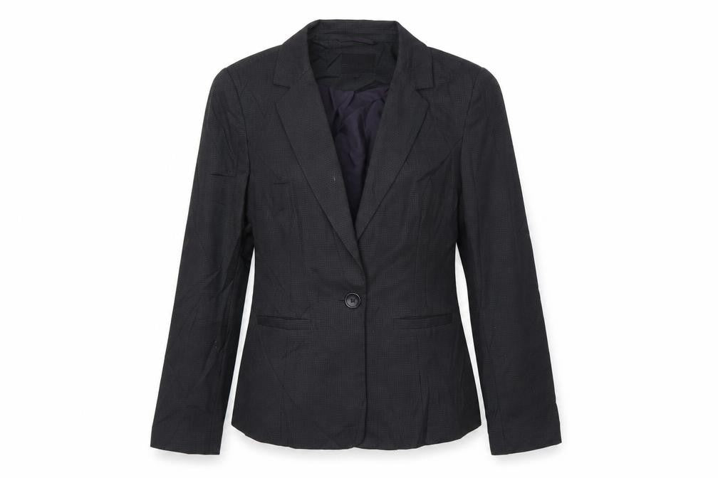 Front view of Papaya women’s grey check jacket suit jacket, size UK 12