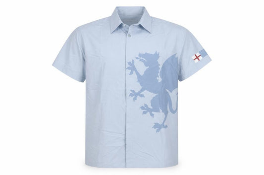 Front view of Lee Cooper men’s blue dress shirt, size L