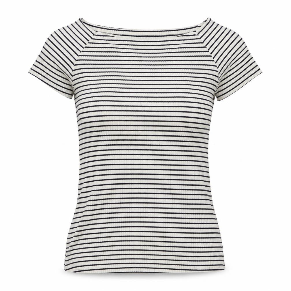 Front view of RR women’s white striped jumper, size M