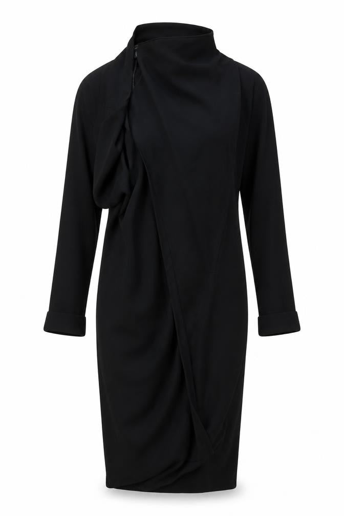 Front view of Atmosphere women’s black wrap jumper, size UK 10