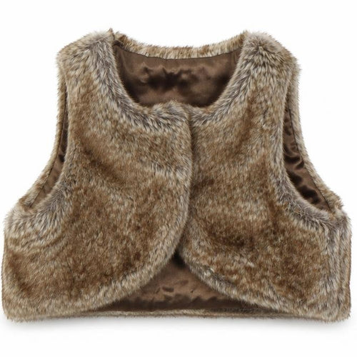 Matalan Girls Brown   Gilet Coat Size 9-12 Months